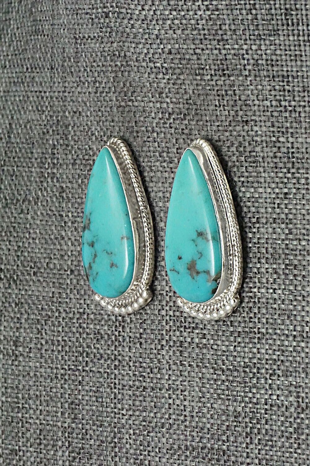 Turquoise & Sterling Silver Earrings - Verley Betone