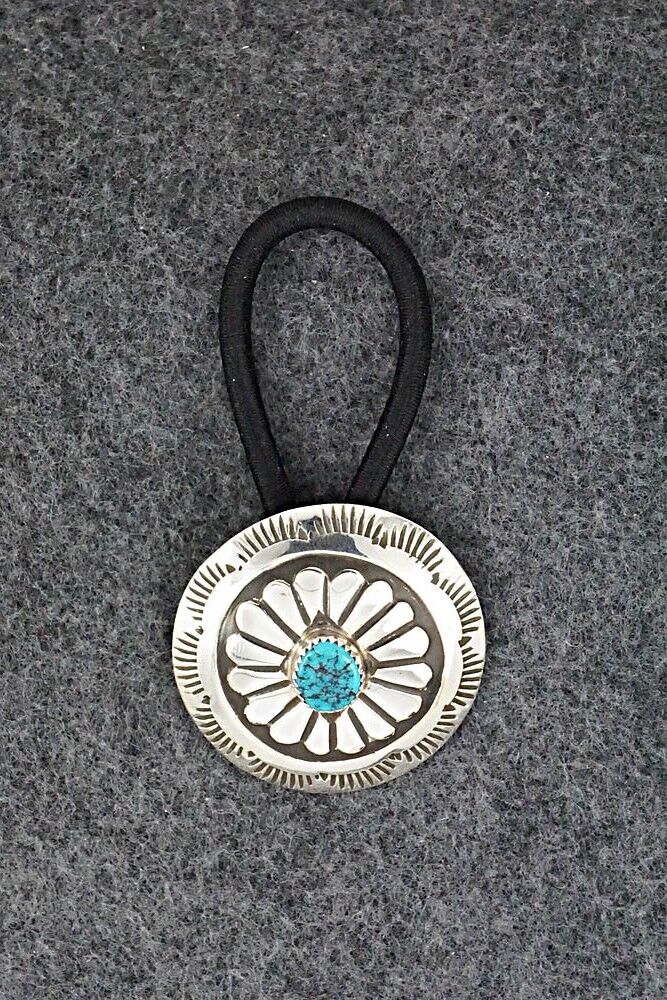 Turquoise & Sterling Silver Hair Tie - Jolene Begay