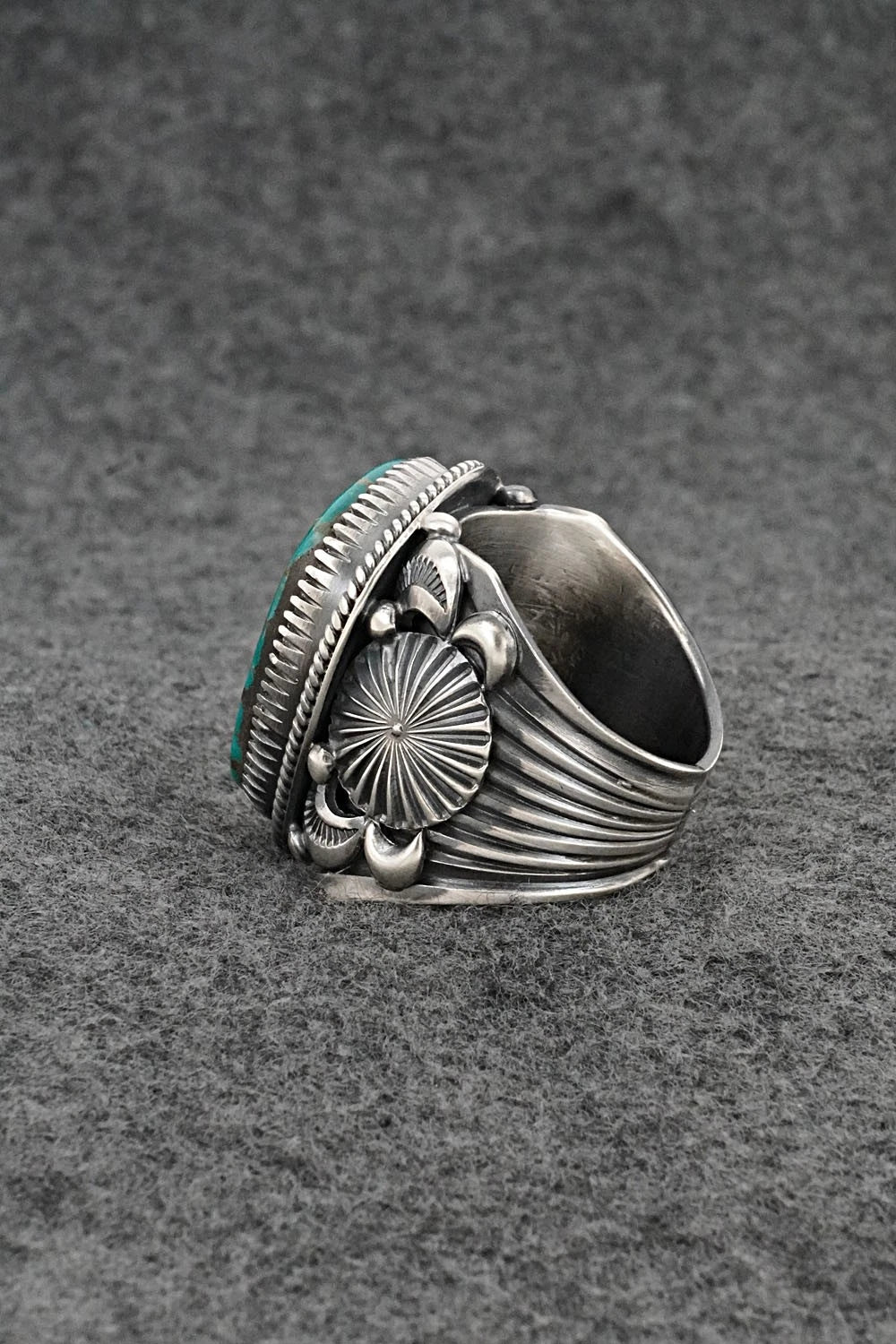 Turquoise & Sterling Silver Ring - Delbert Gordon - Size 13