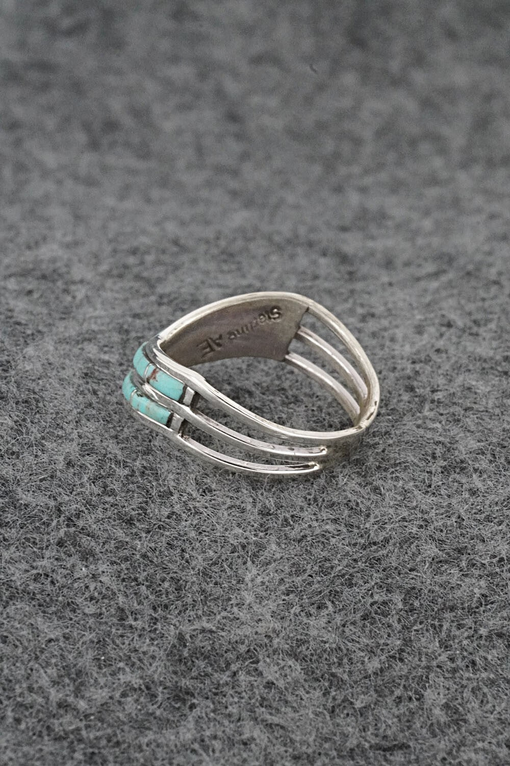 Turquoise & Sterling Silver Ring - Andrew Enrico - Size 7.5