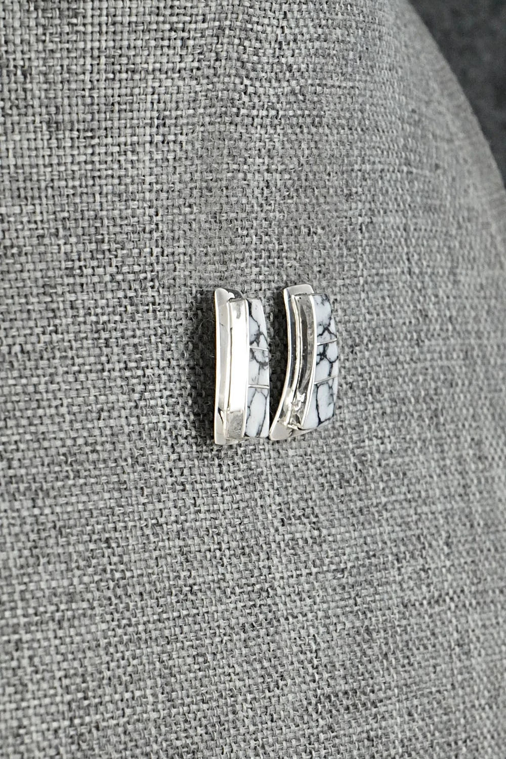 White Buffalo & Sterling Silver Earrings - Nathaniel Johnson