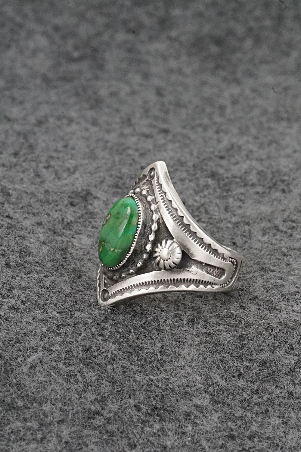 Turquoise & Sterling Silver Ring - Calvin Martinez - Size 8