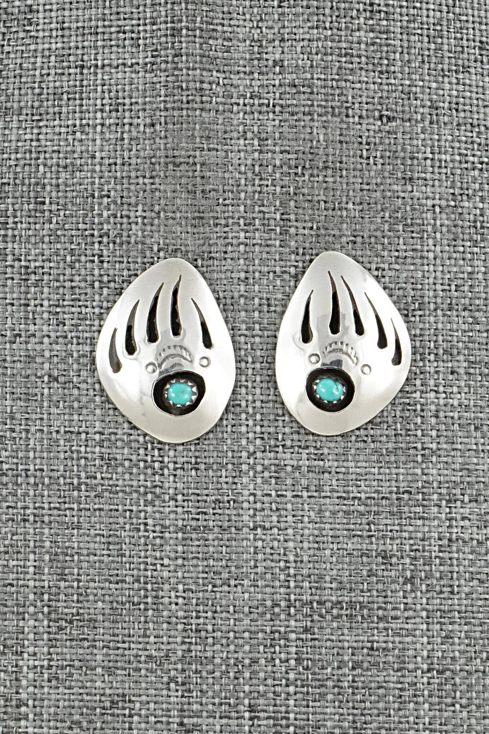 Turquoise & Sterling Silver Earrings - Ervin Begay