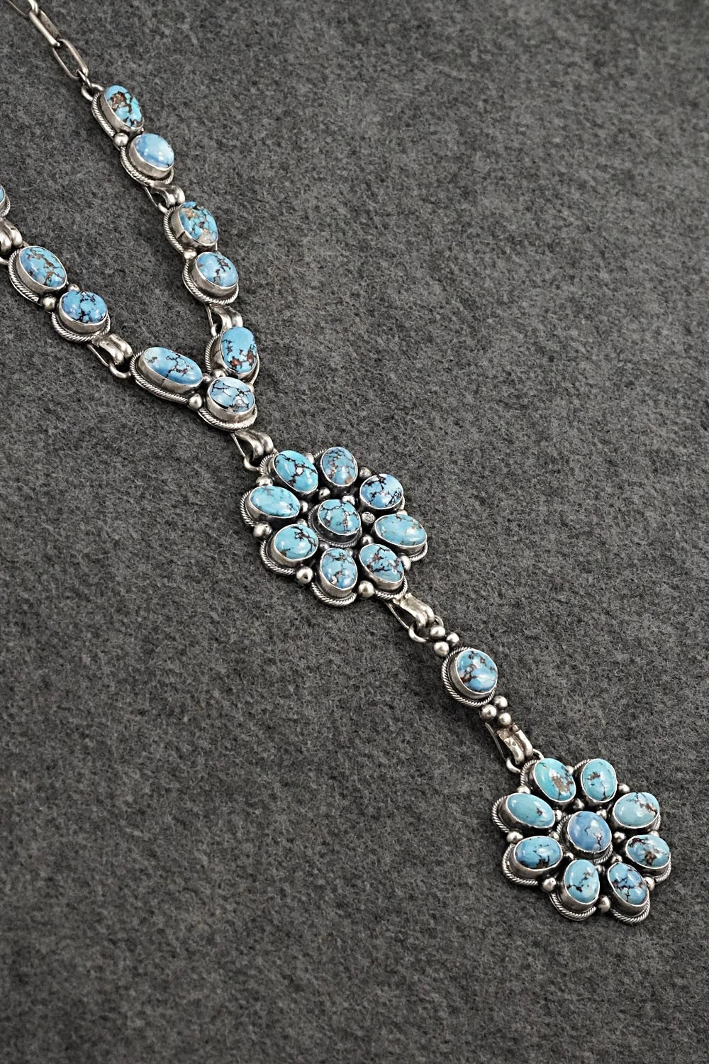 Turquoise & Sterling Silver Necklace and Earrings Set - Paul Livingston