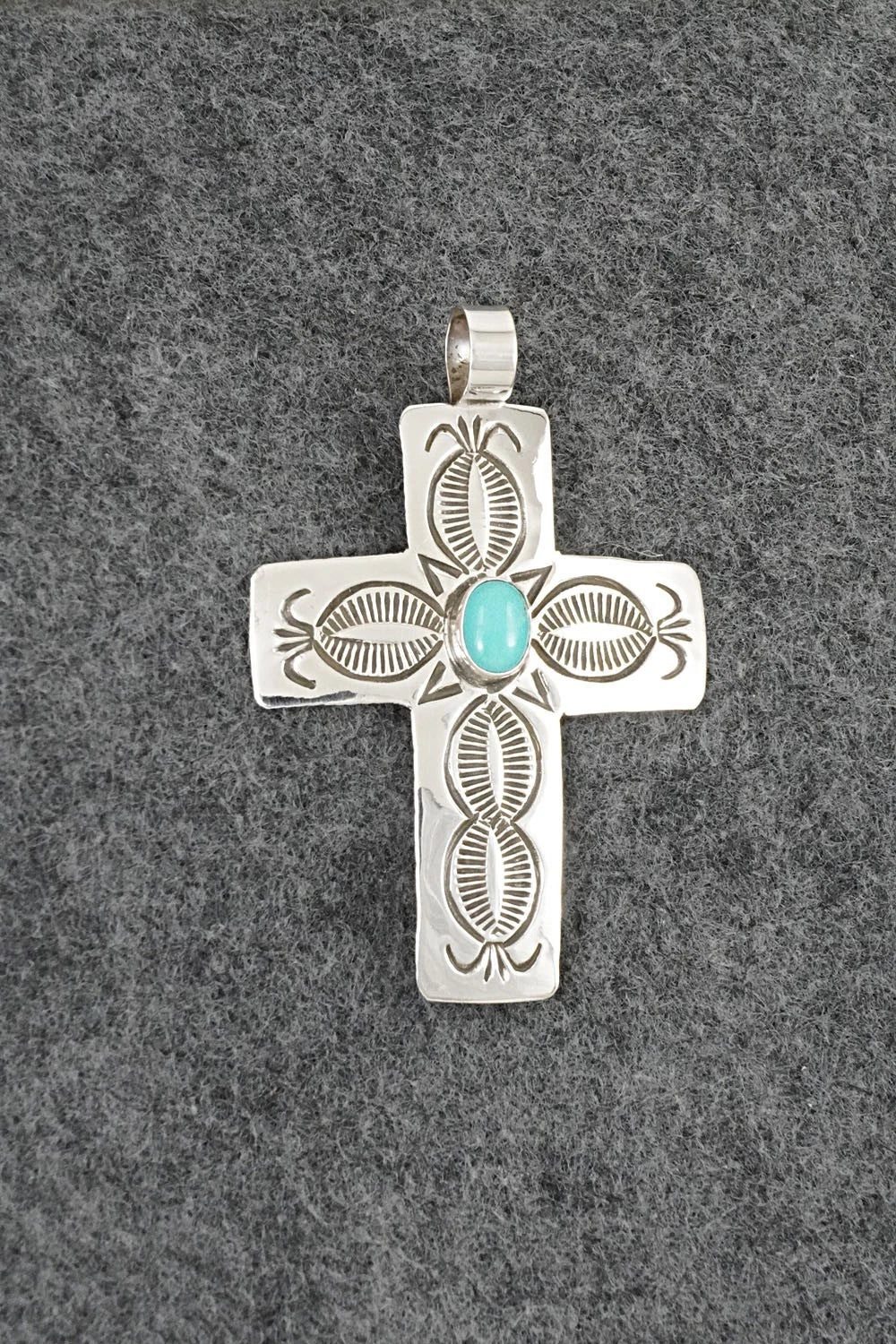 Turquoise & Sterling Silver Pendant - Arnold Blackgoat