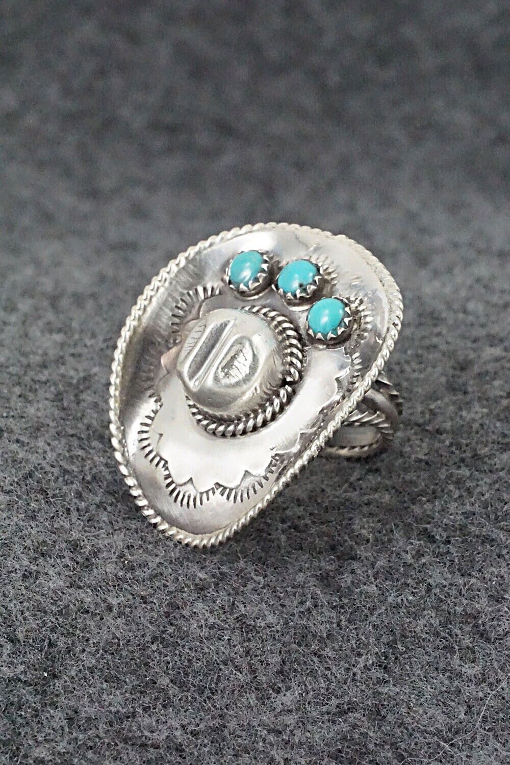 Turquoise & Sterling Silver Ring - Bobby Platero - Size 5