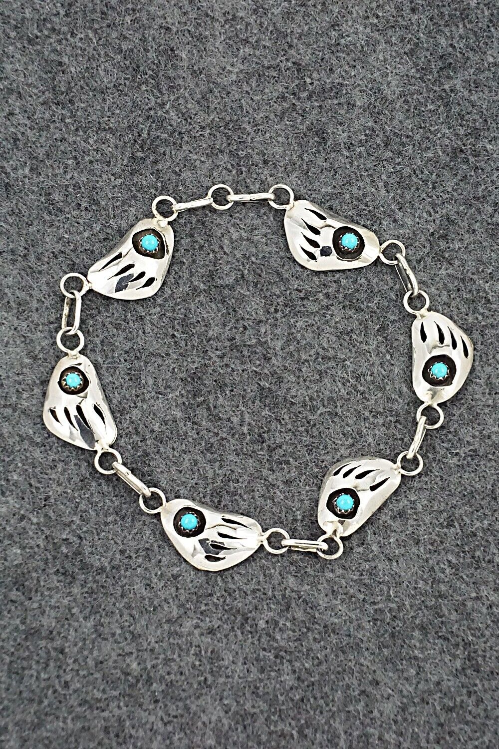 Turquoise & Sterling Silver Link Bracelet - David Morgan