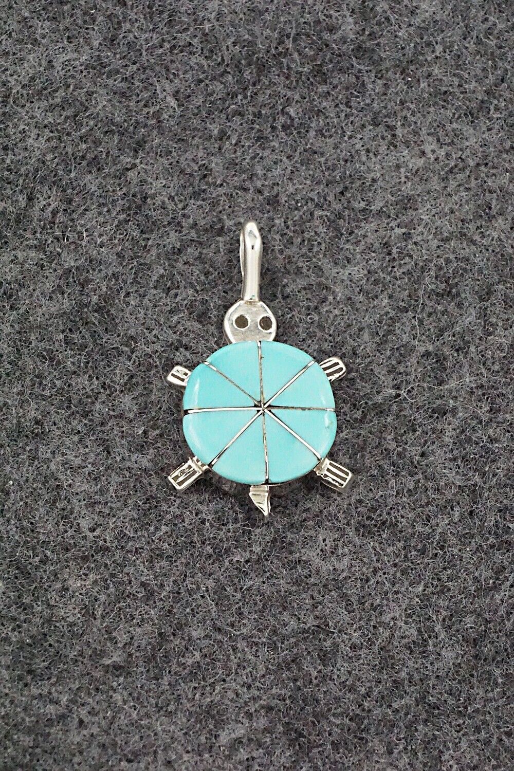 Turquoise and Sterling Silver Pendant - Johnson Laweka