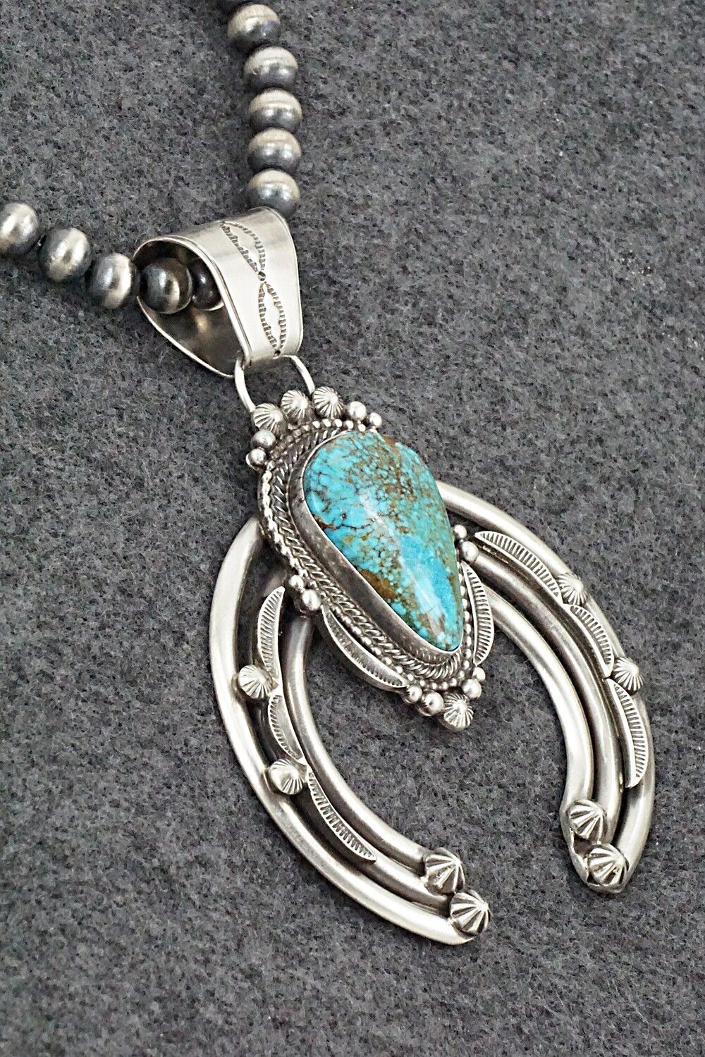 Turquoise & Sterling Silver Necklace - Tom Lewis