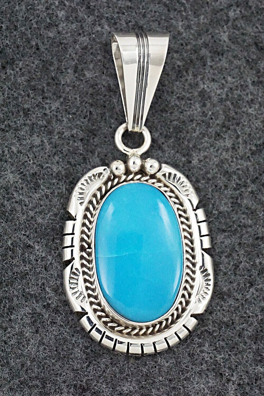 Turquoise & Sterling Silver Pendant - Samuel Yellowhair