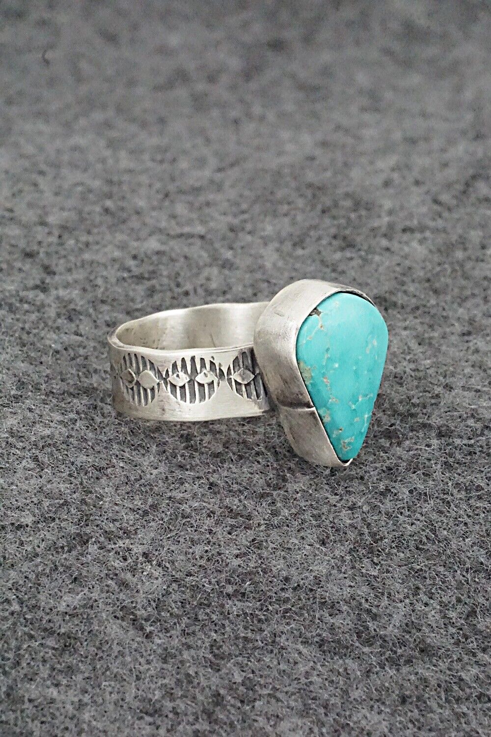 Turquoise & Sterling Silver Ring - Danny Henio - Size 8.5