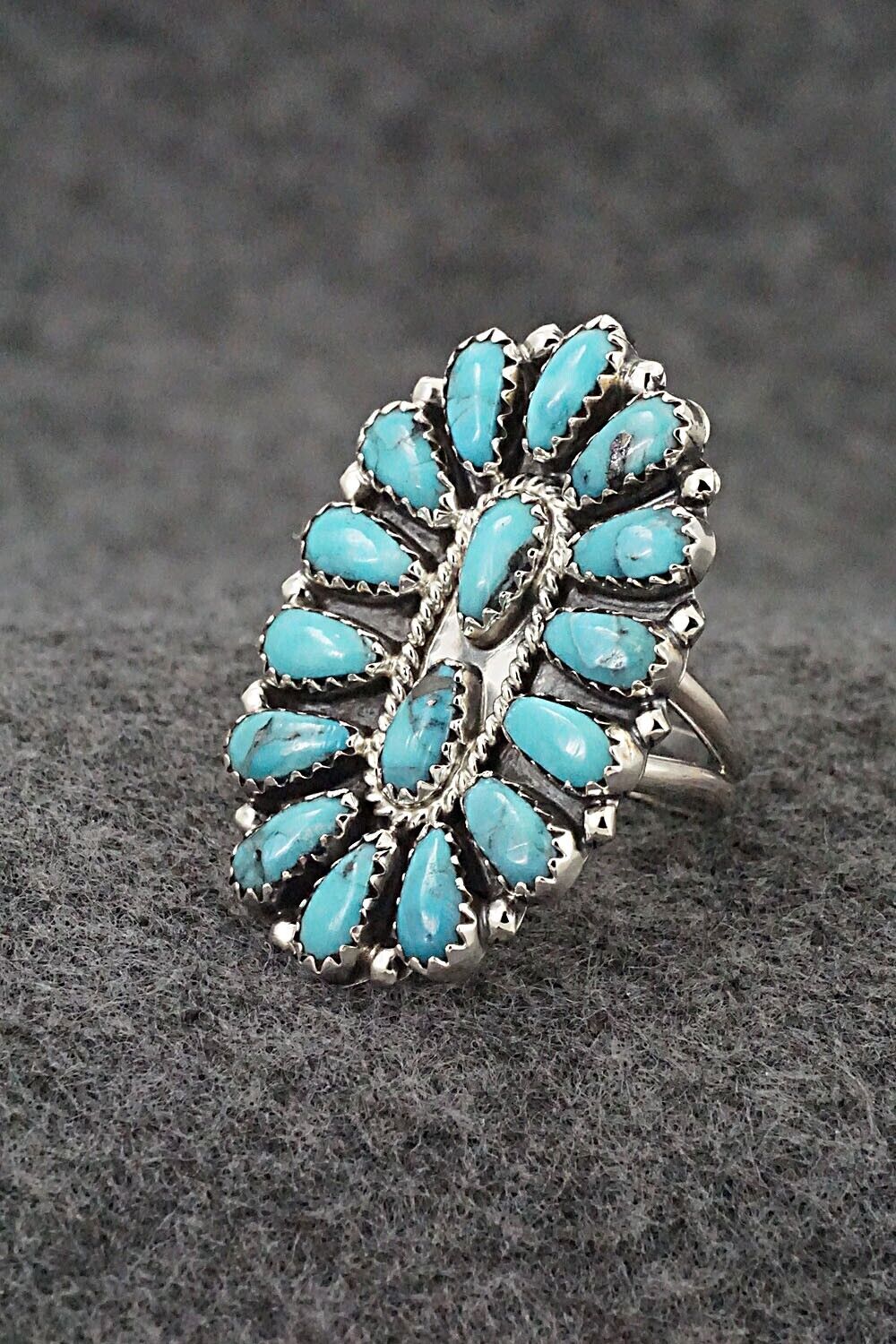 Turquoise & Sterling Silver Ring - Zeita Begay - Size 7.5