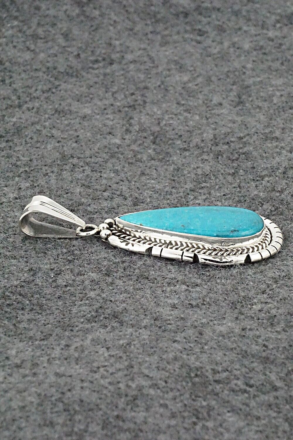 Turquoise & Sterling Silver Pendant - Samuel Yellowhair