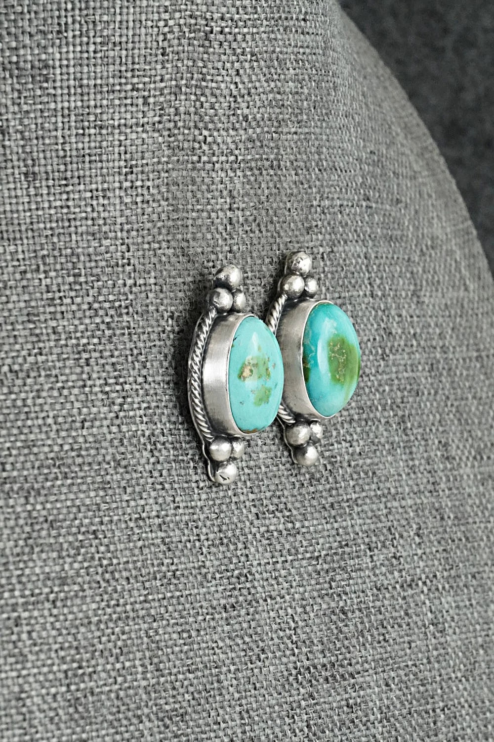 Turquoise & Sterling Silver Necklace and Earrings Set - Darrin Livingston
