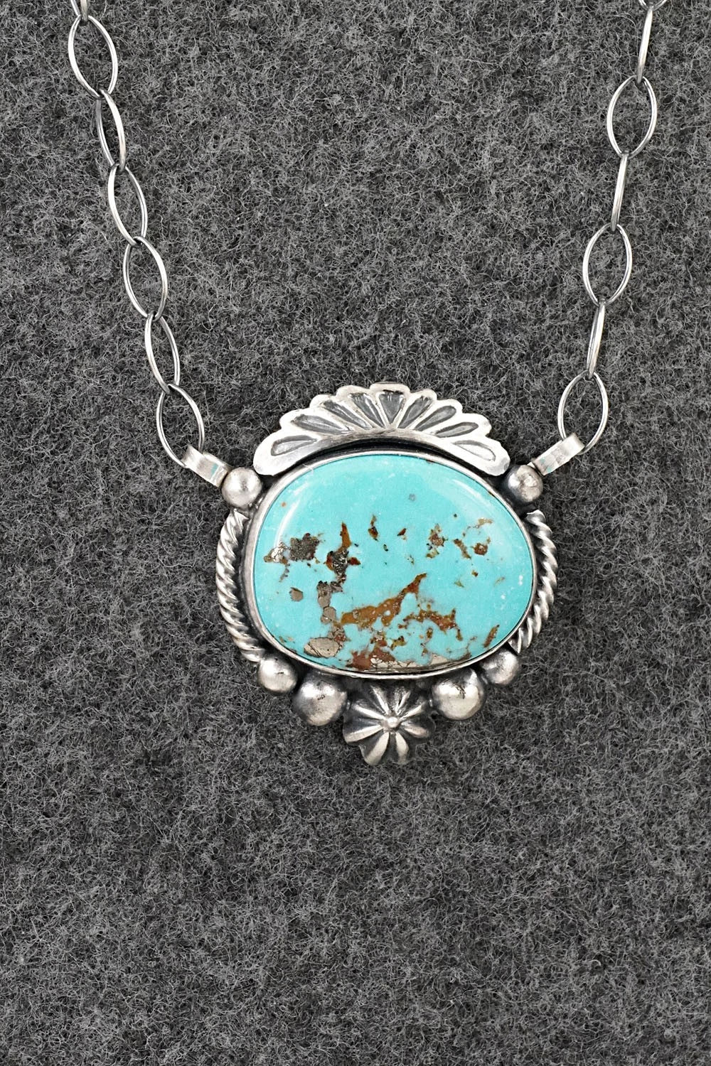 Turquoise & Sterling Silver Necklace - Mark Yazzie