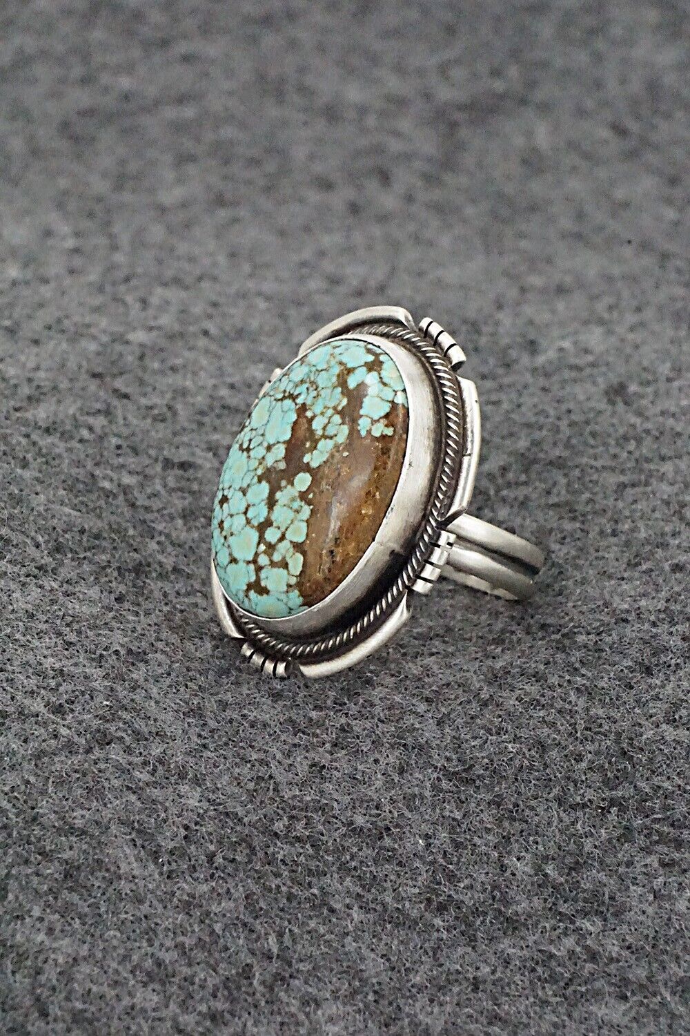 Turquoise & Sterling Silver Ring - Jameson Garcia - Size 7.5 Adj.