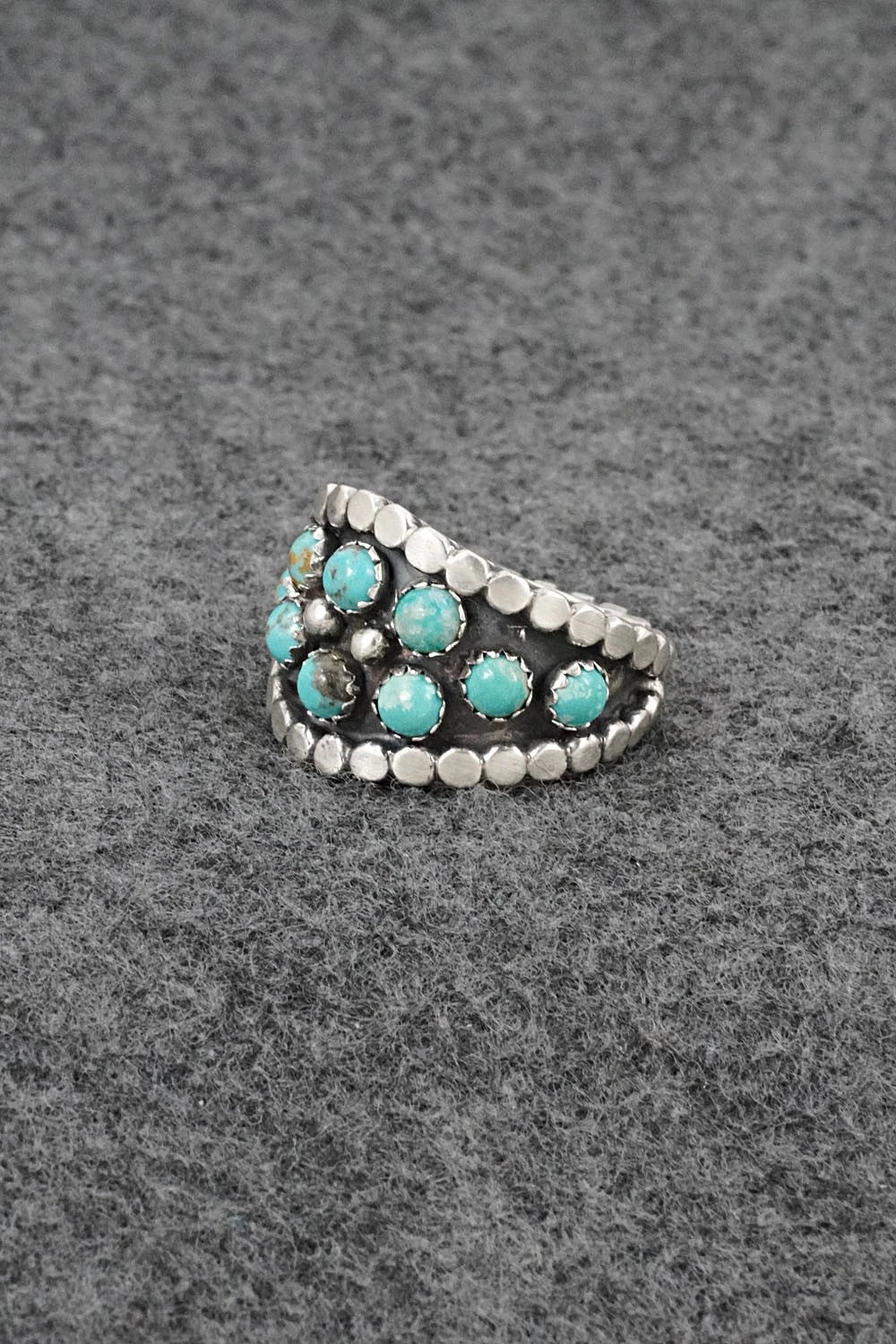 Turquoise & Sterling Silver Ring - Harry B. Yazzie - Size 9