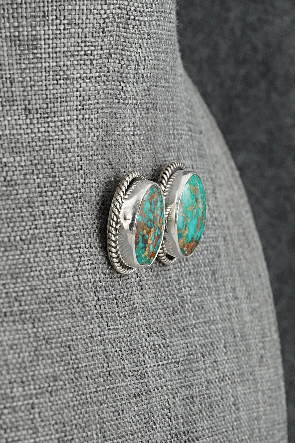 Turquoise & Sterling Silver Earrings - Eugene Gruber