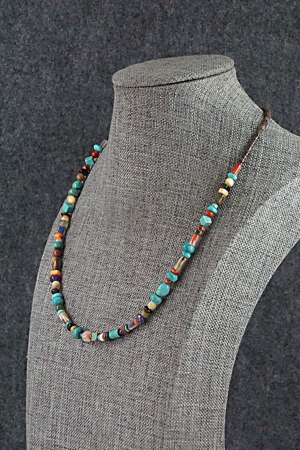 Multi-Stone and Sterling Silver Necklace - Helen Tsosie