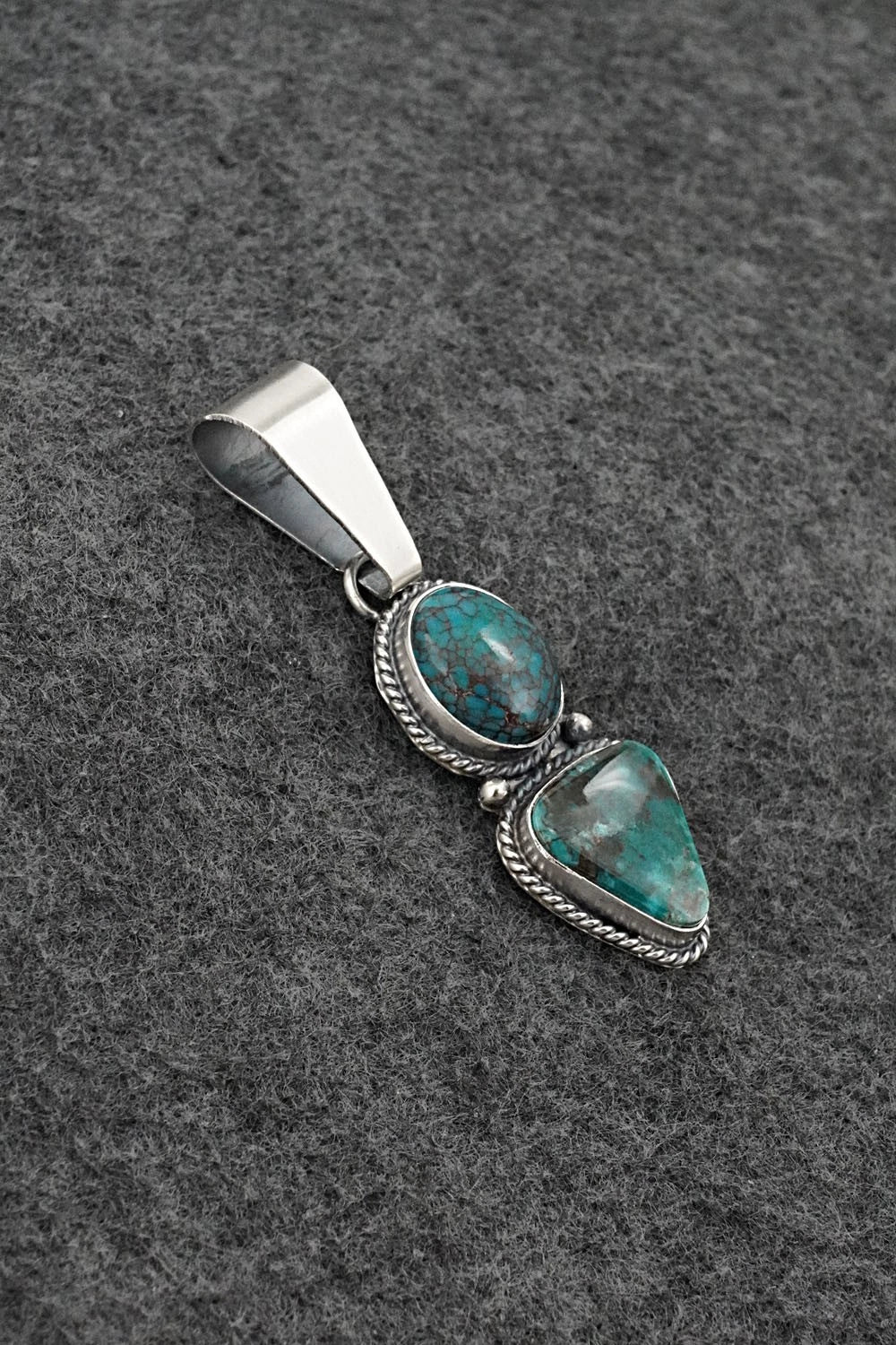 Turquoise & Sterling Silver Pendant - Eugene Gruber