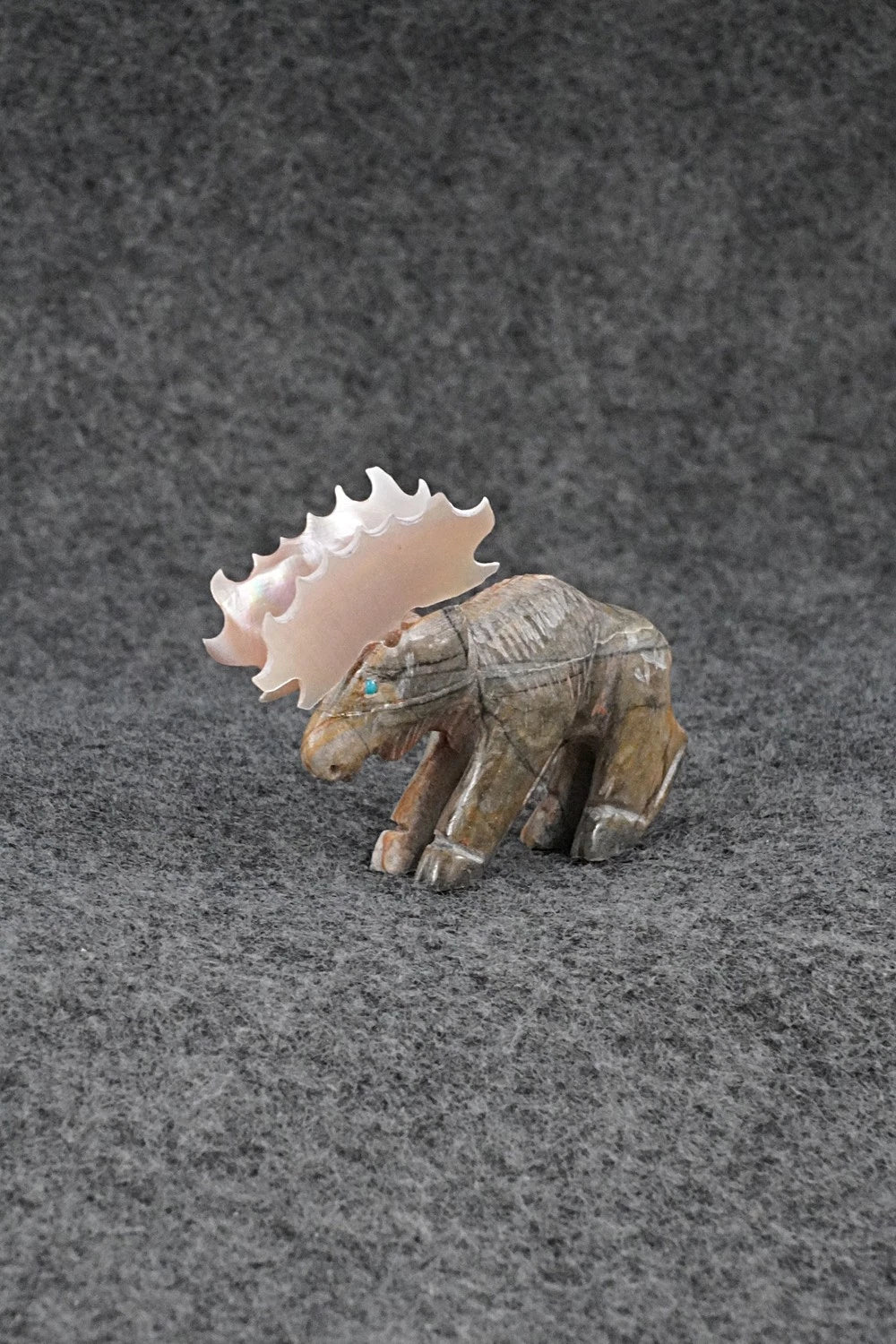 Moose Zuni Fetish Carving - Jonas Hustito