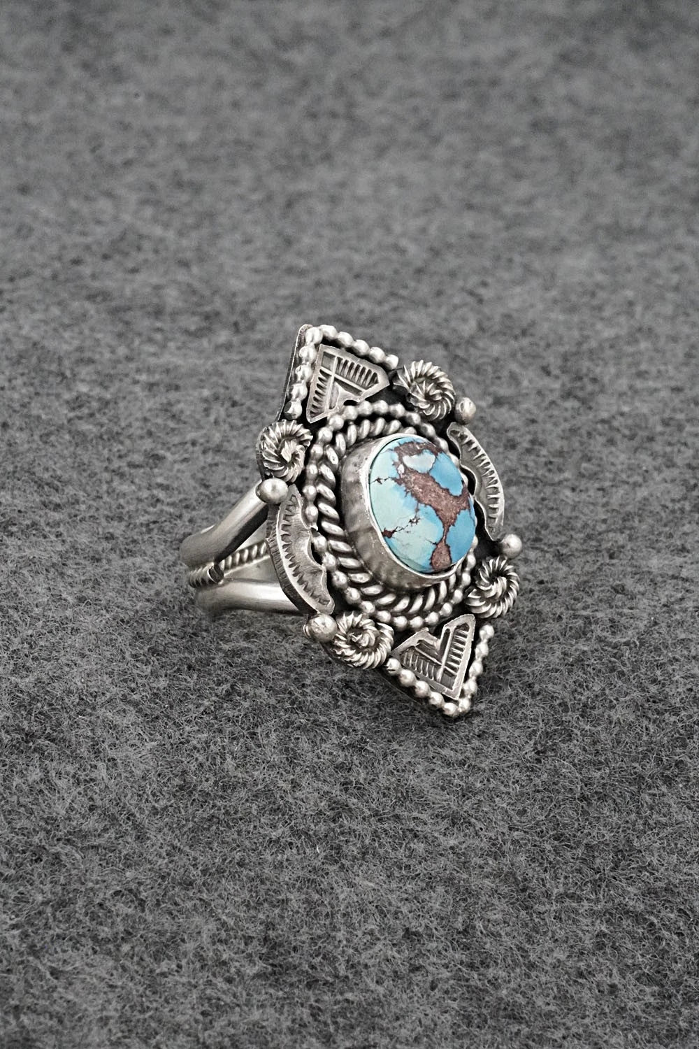 Turquoise & Sterling Silver Ring - Rosita Calladitto - Size 9