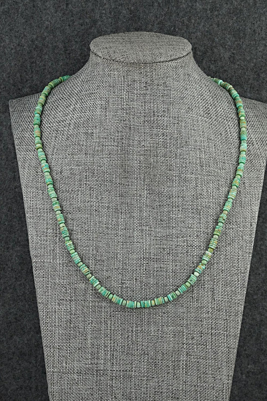 Turquoise & Sterling Silver Necklace 19" - Helen Tsosie