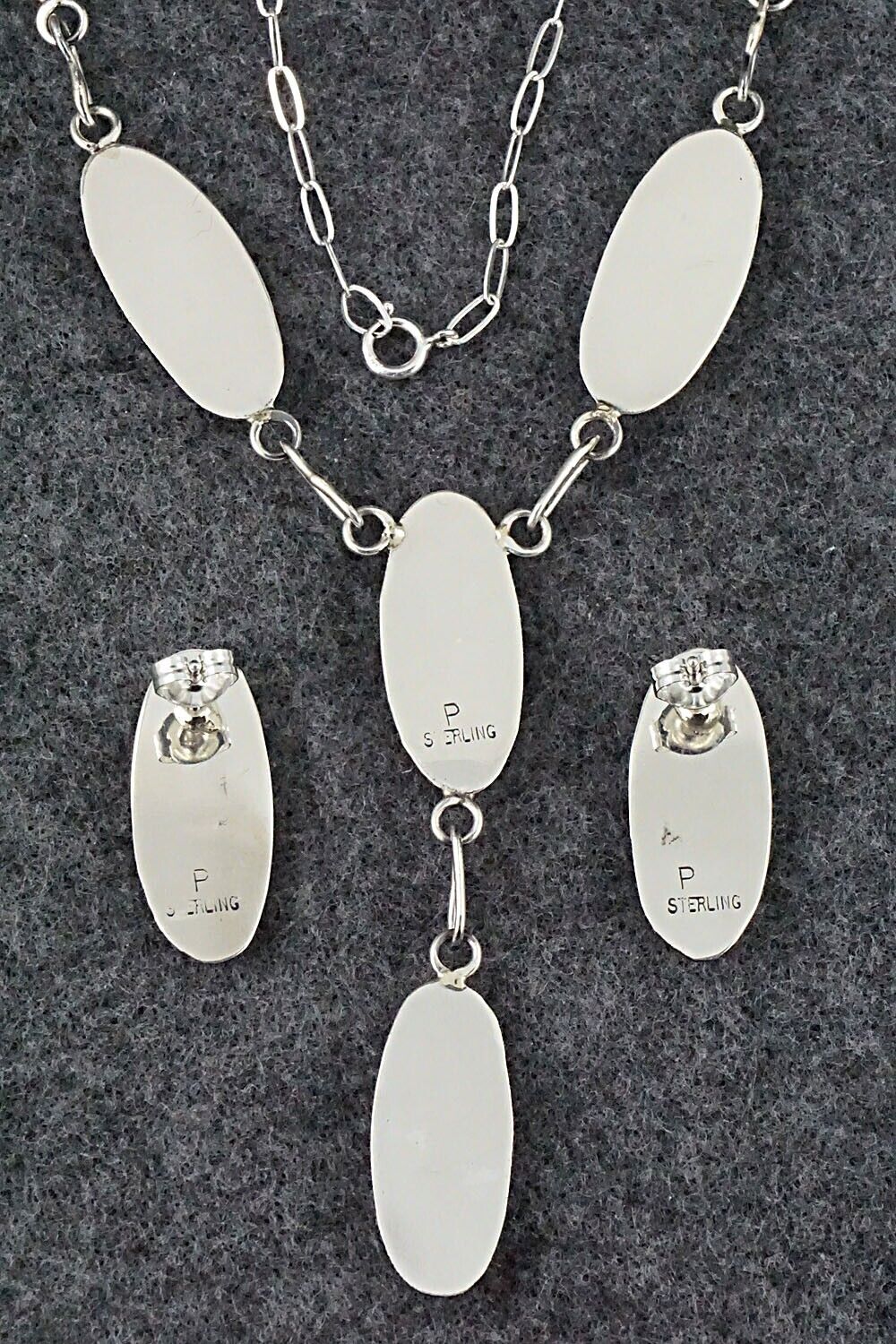 Opalite & Sterling Silver Necklace and Earrings Set - Felix Perry