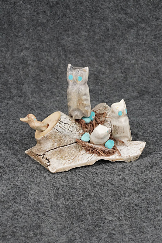 Owls Zuni Fetish Carving - Marvelita Phillips