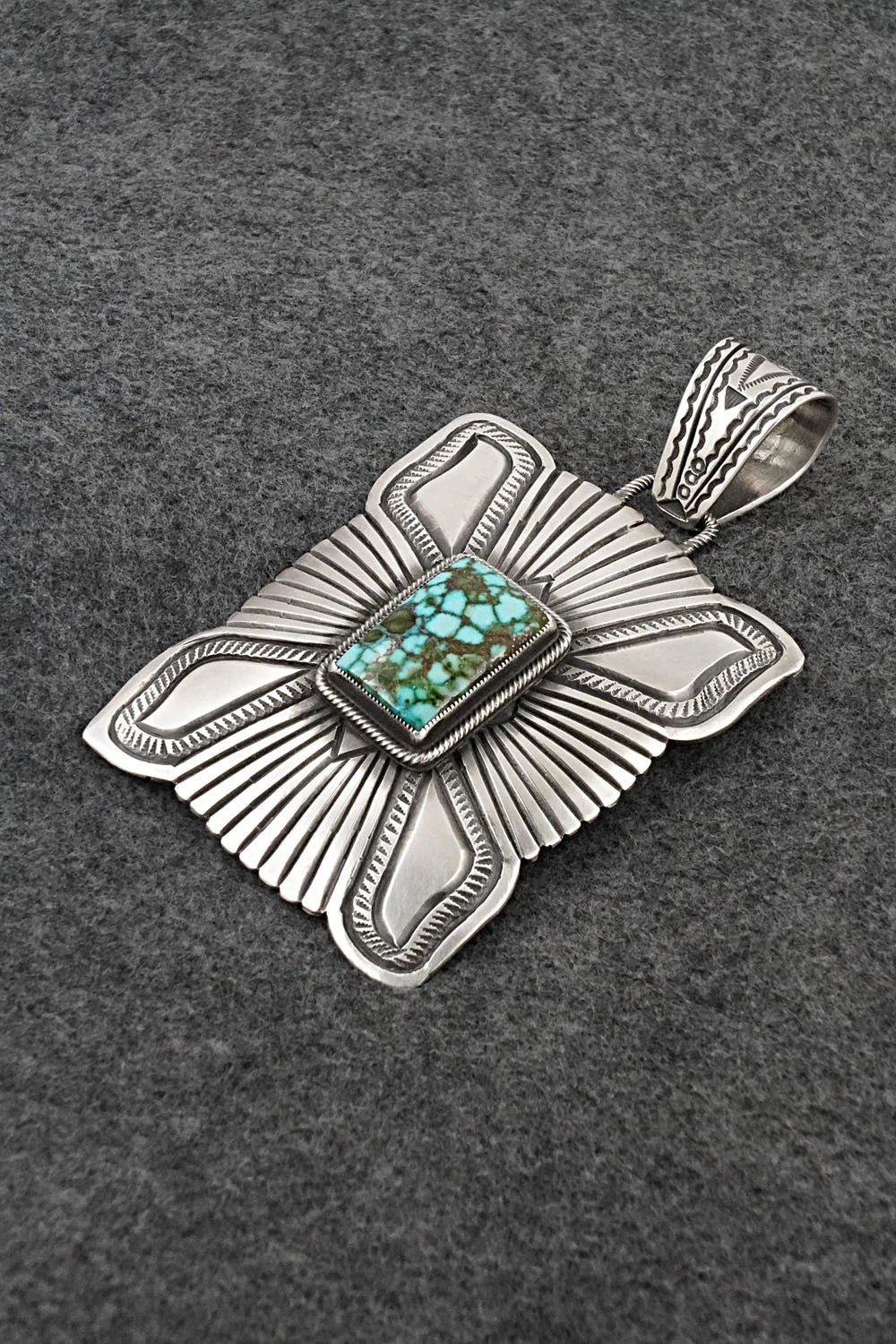 Turquoise & Sterling Silver Pendant - Calvin Martinez