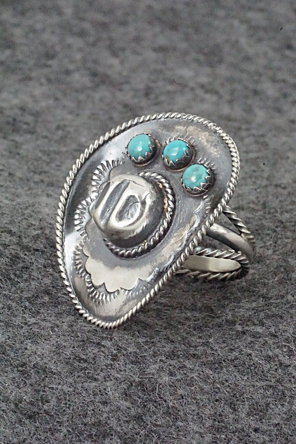 Turquoise & Sterling Silver Ring - Bobby Platero - Size 7