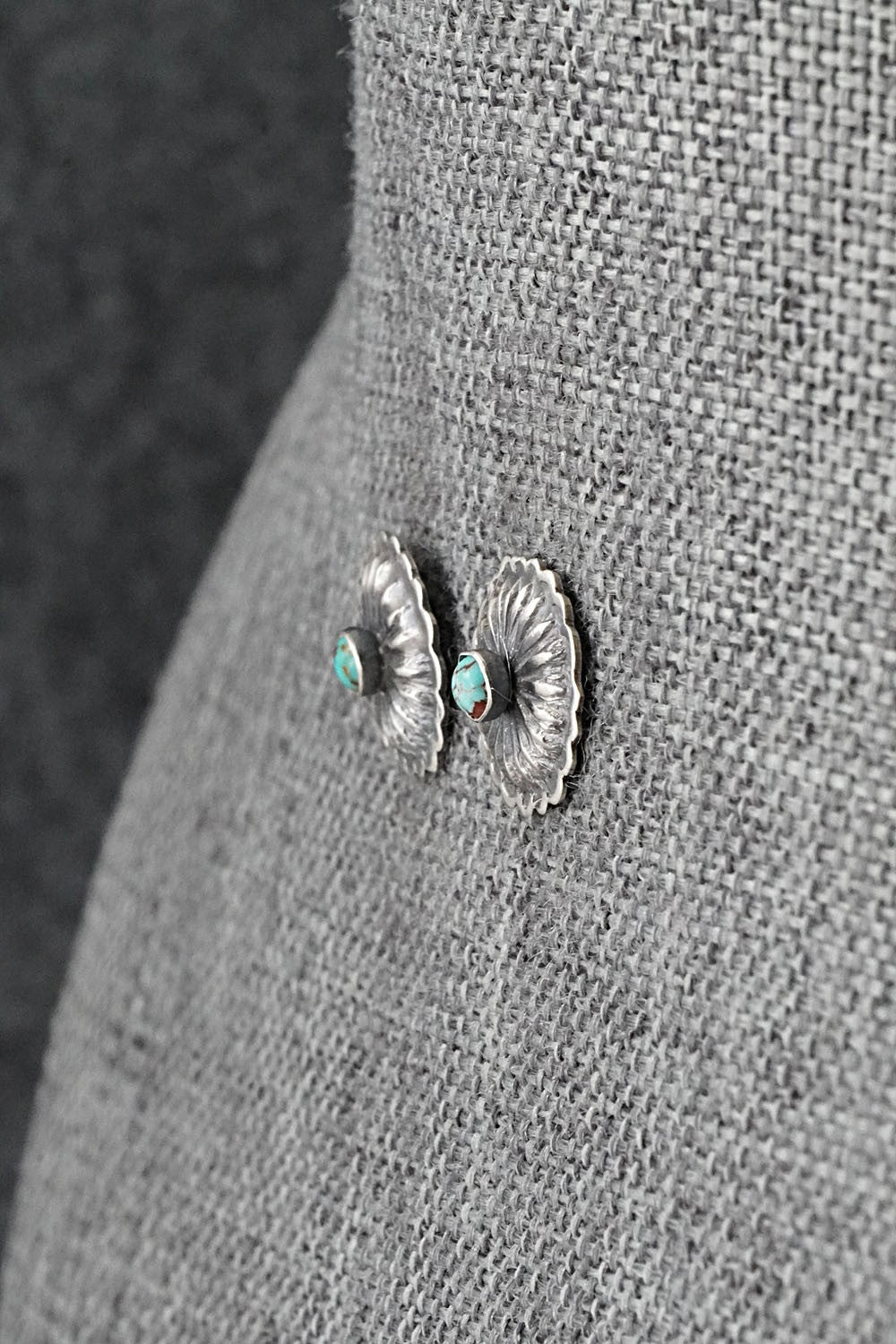 Turquoise & Sterling Silver Earrings - Terry Charlie