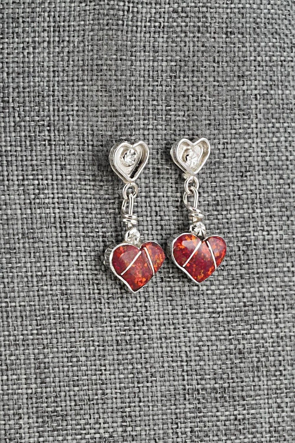 Opalite & Sterling Silver Inlay Earrings - Ola Eriacho