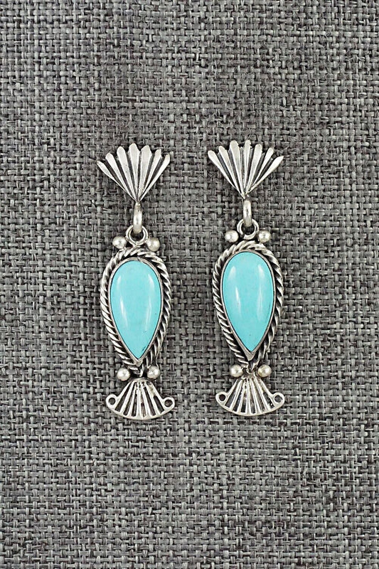 Turquoise & Sterling Silver Earrings - Verley Betone