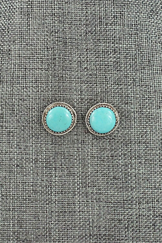 Turquoise & Sterling Silver Earrings - Ernest Hawthorne