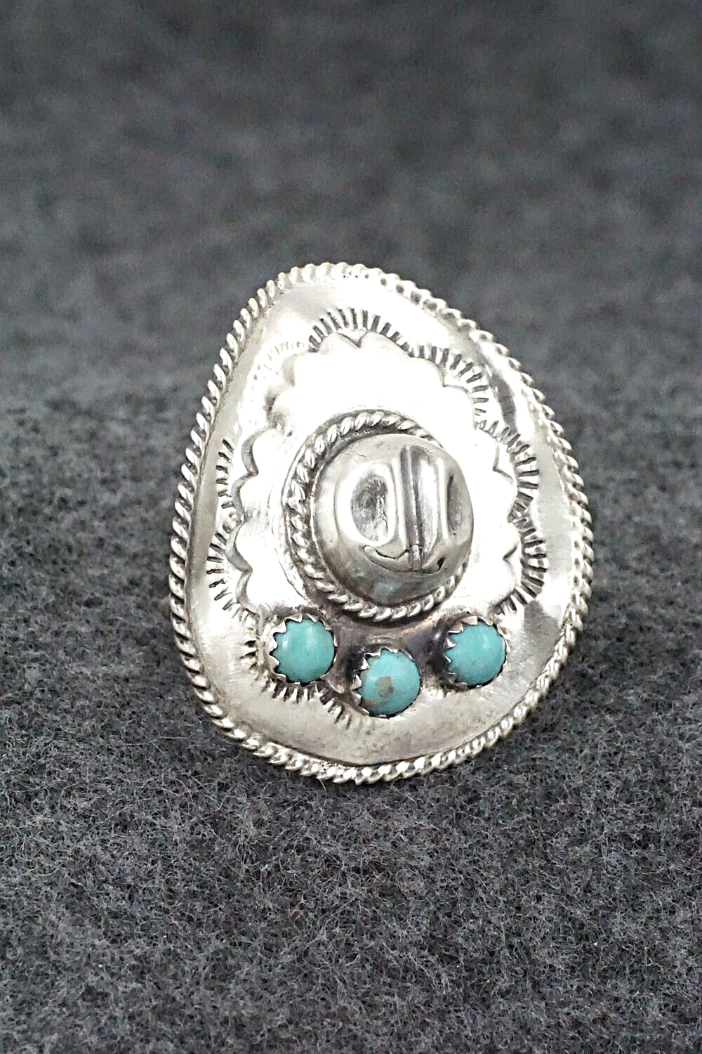 Turquoise & Sterling Silver Ring - Bobby Platero - Size 6