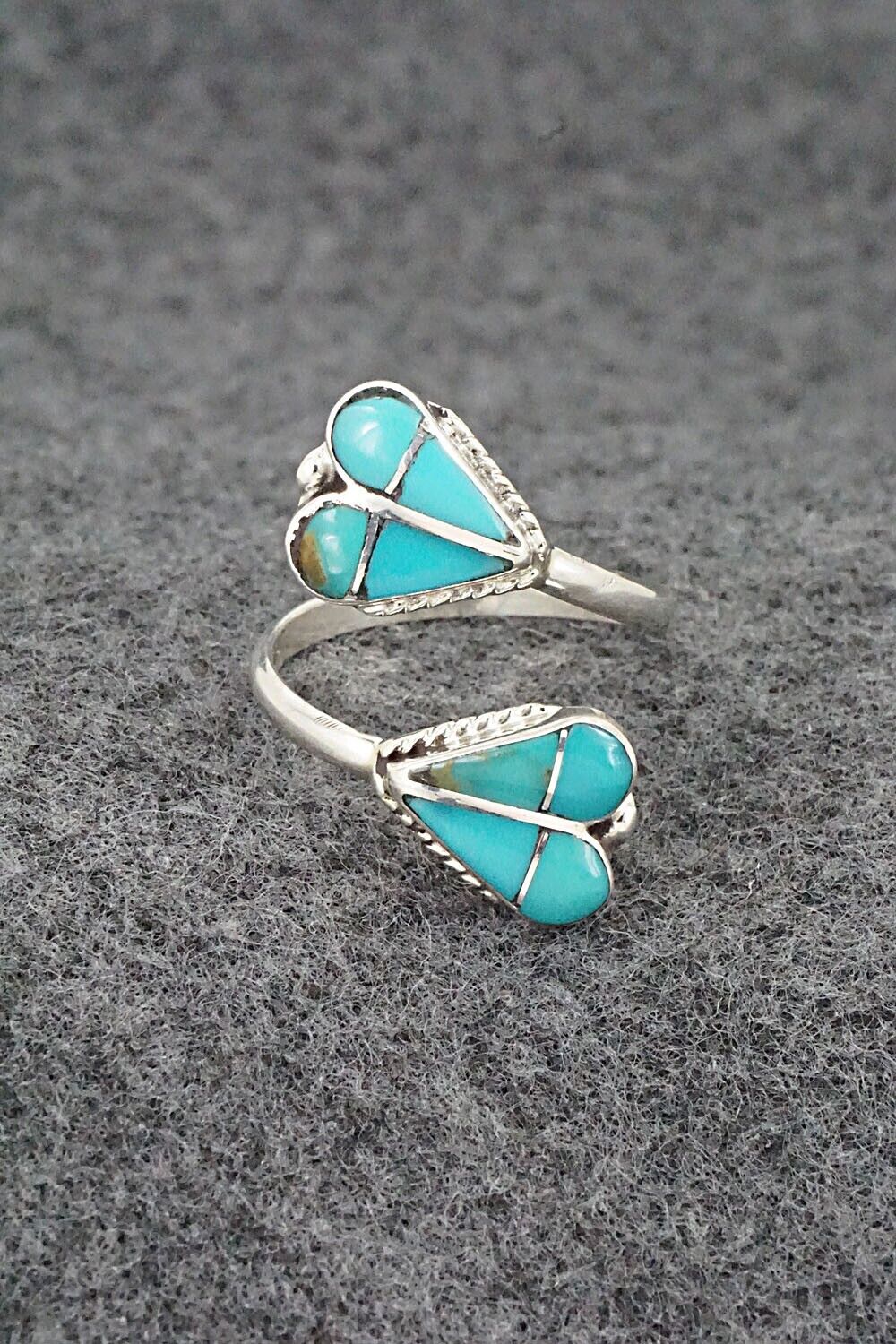 Turquoise & Sterling Silver Ring - Velda Nastacio - Size 7.25 Adj.