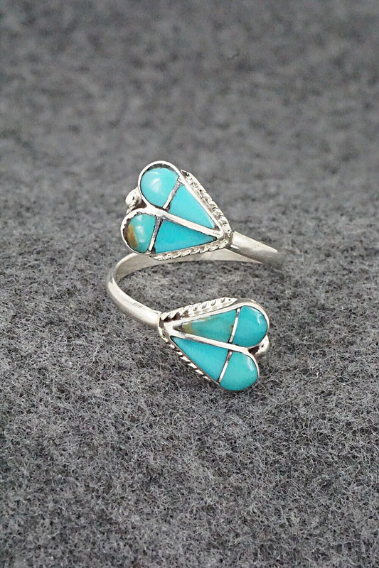 Turquoise & Sterling Silver Ring - Velda Nastacio - Size 7.25 Adj.
