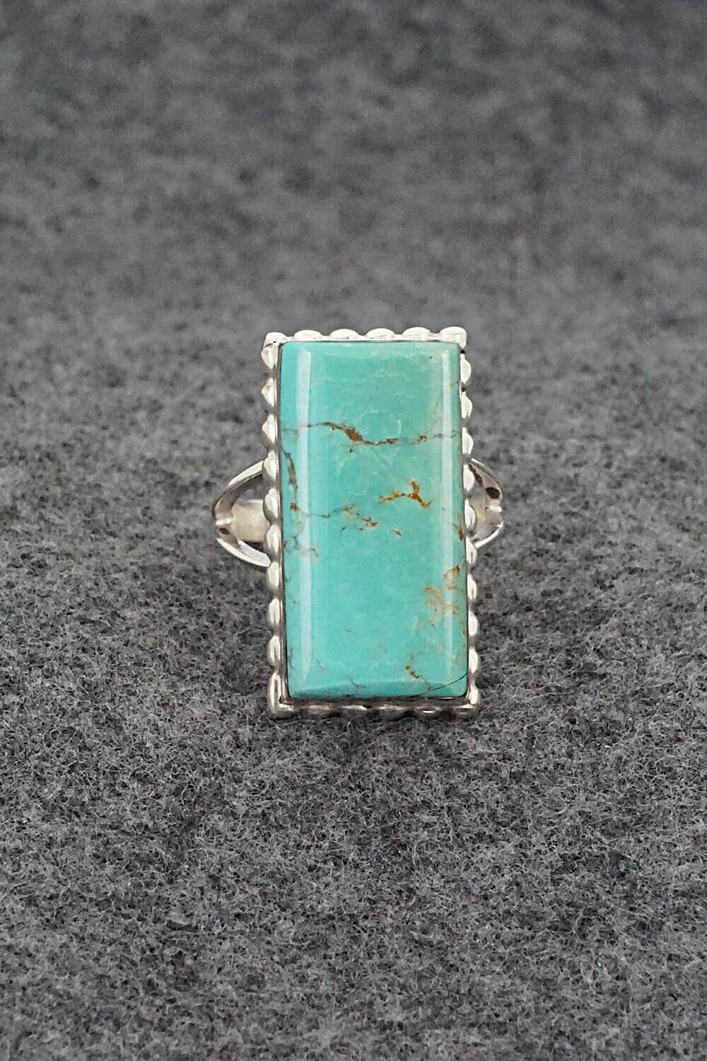 Turquoise & Sterling Silver Ring - Larry Castillo - Size 8