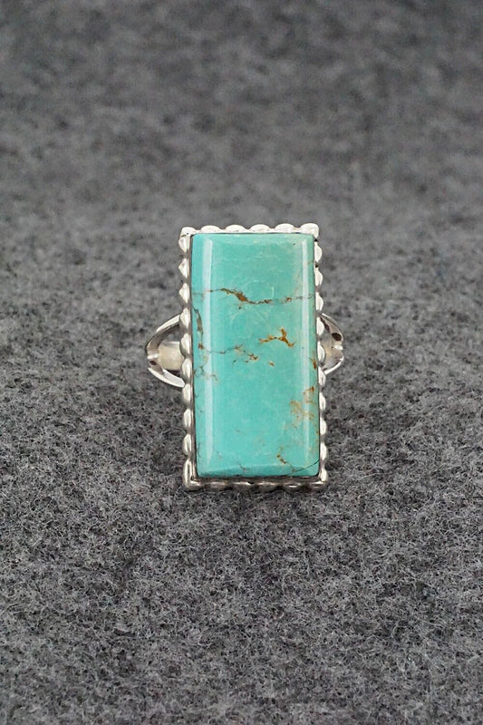 Turquoise & Sterling Silver Ring - Larry Castillo - Size 8