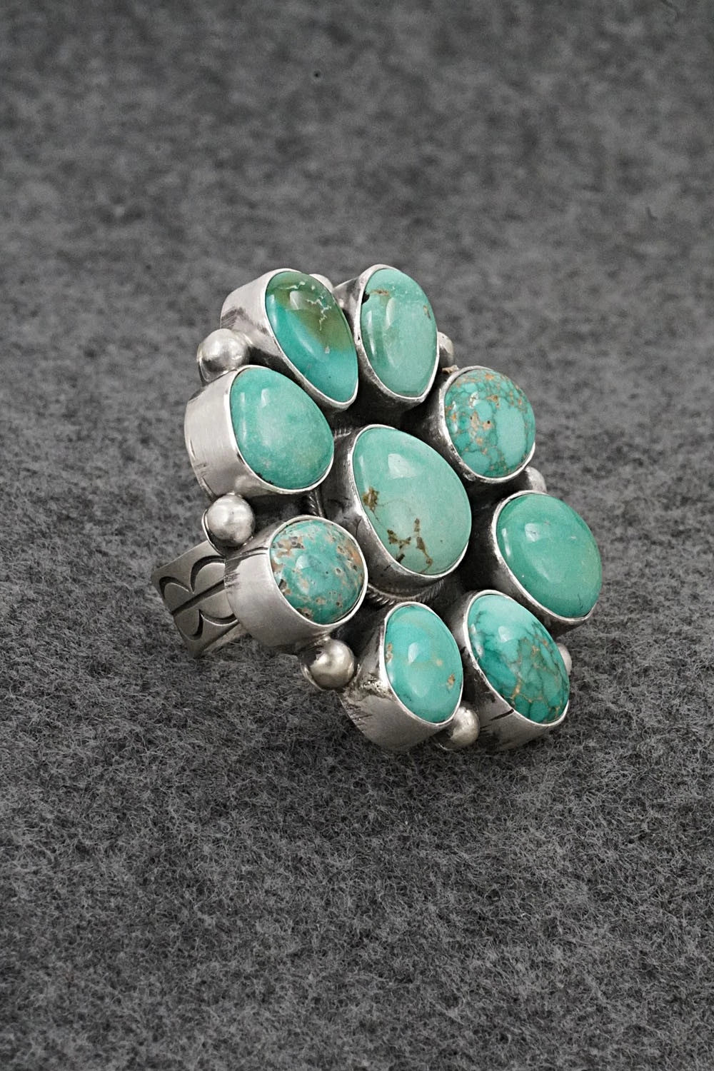Turquoise & Sterling Silver Ring - Paul Livingston - Size Adjustable