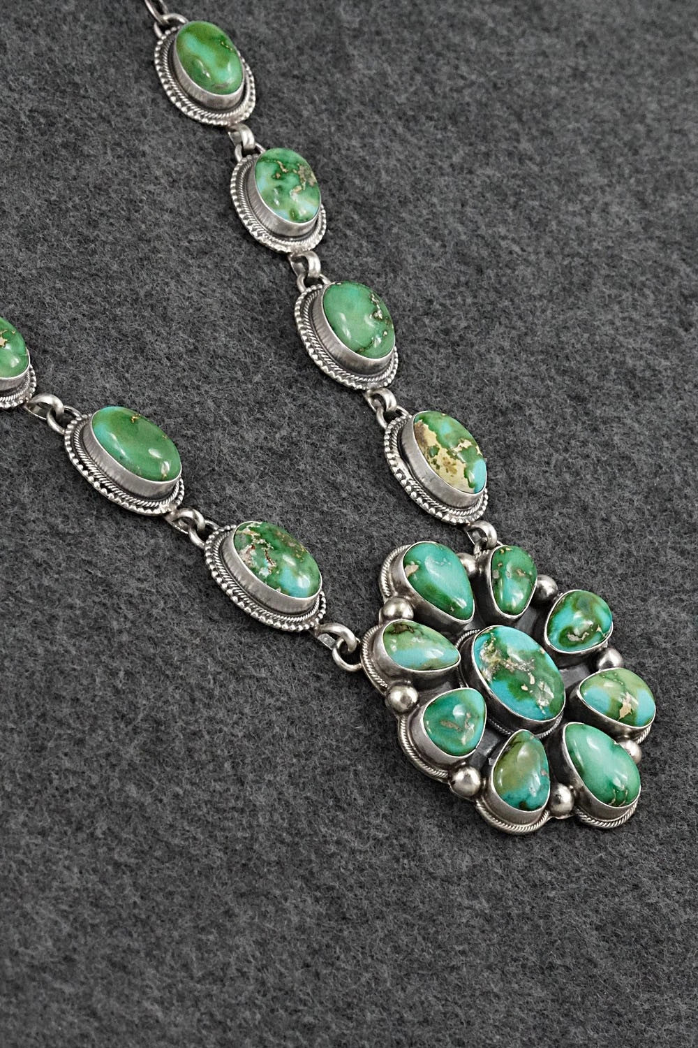 Turquoise & Sterling Silver Necklace and Earrings Set - Kathleen Livingston