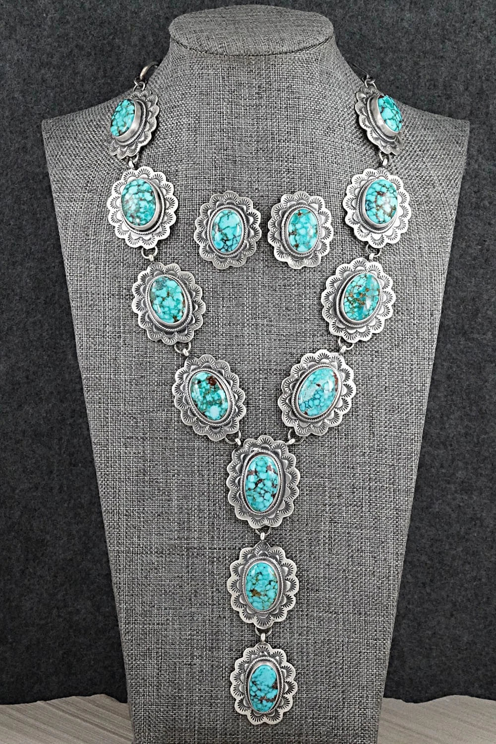 Turquoise & Sterling Silver Necklace and Earrings Set - Bob Becenti