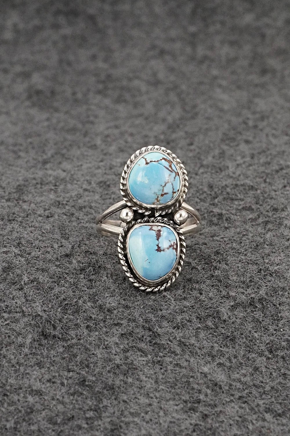 Turquoise & Sterling Silver Ring - Eugene Gruber - Size 7