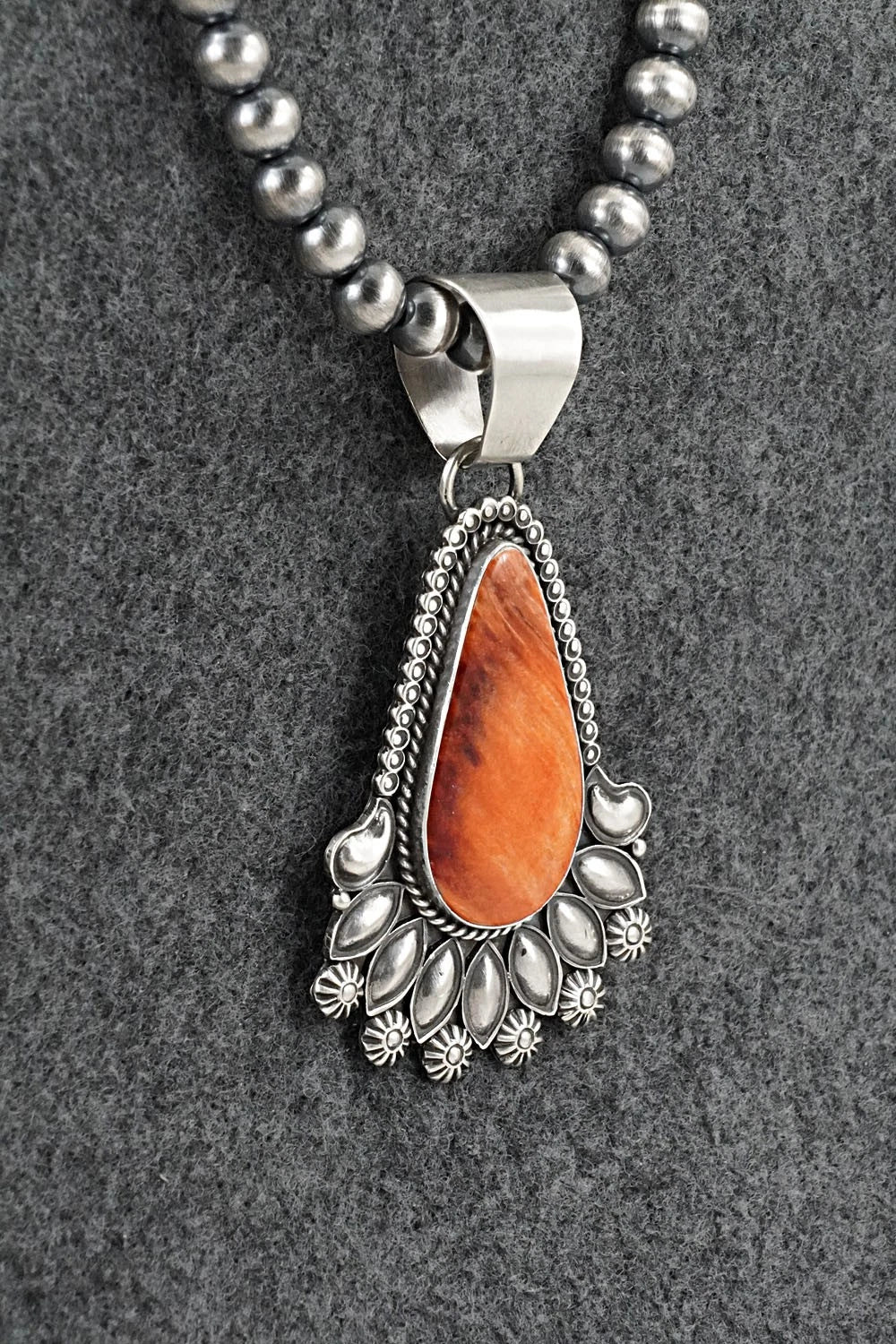 Spiny Oyster & Sterling Silver Necklace - Derrick Gordon