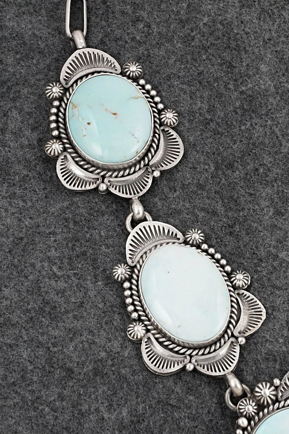 Turquoise & Sterling Silver Necklace and Earrings Set - Rosita Calladitto