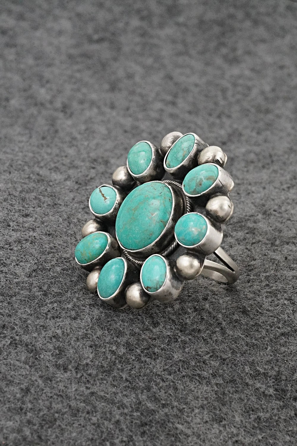 Turquoise & Sterling Silver Ring - Kathleen Livingston - Size Adjustable