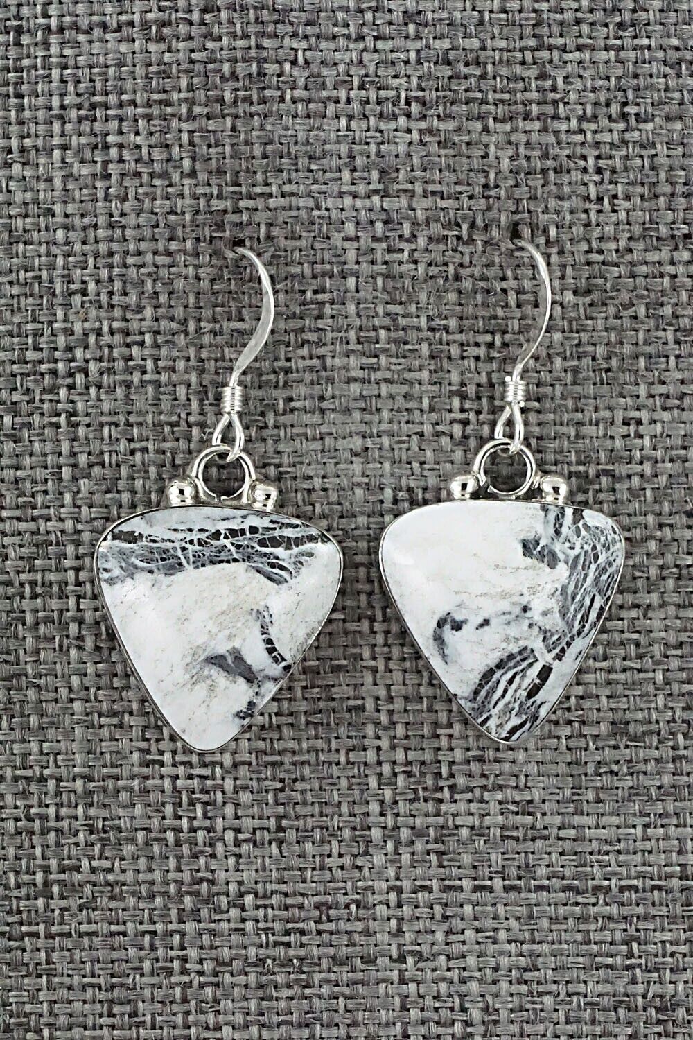 White Buffalo & Sterling Silver Earrings - David Lopez