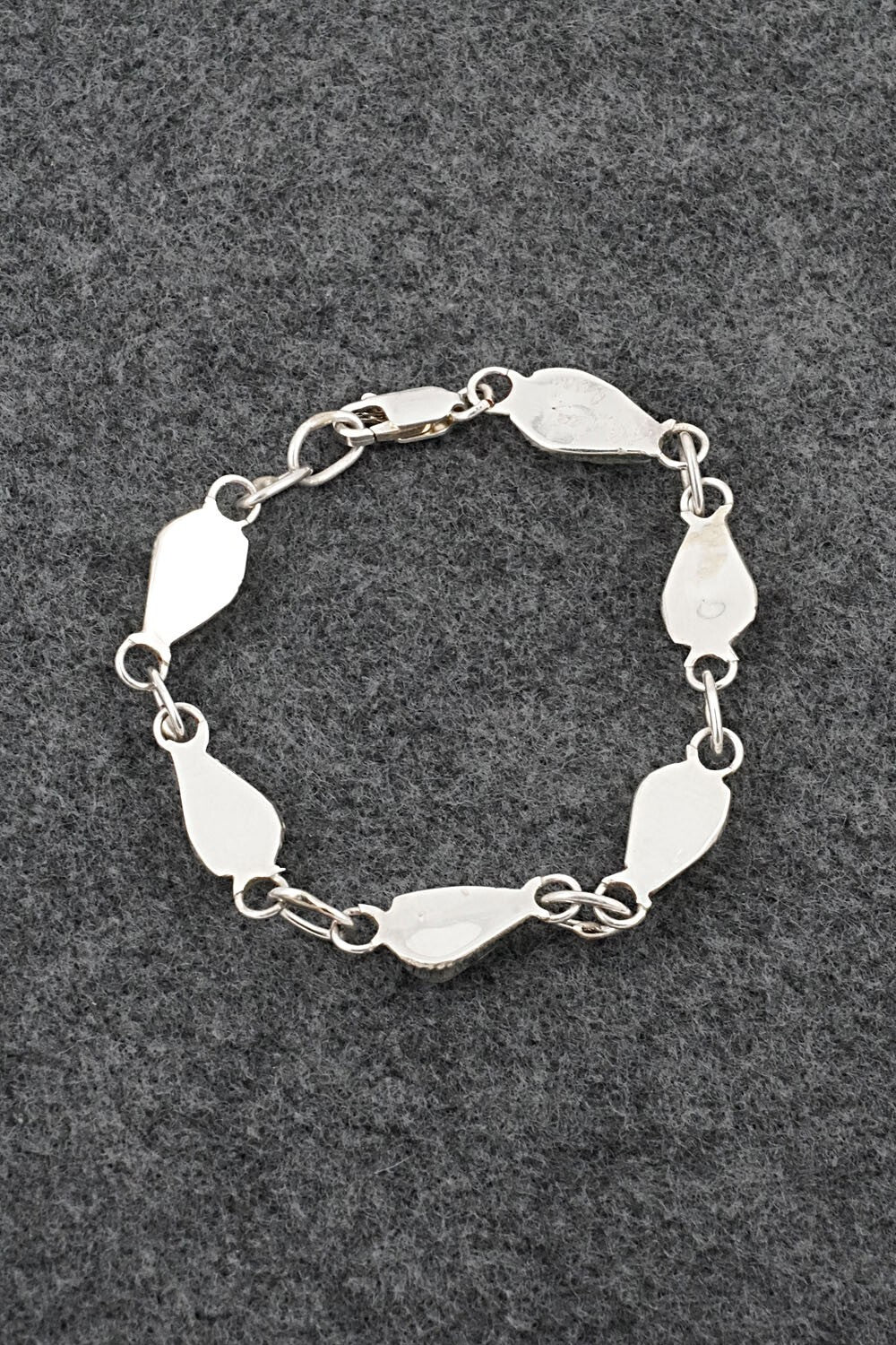 Turquoise, Onyx & Sterling Silver Link Bracelet - Terrance Panteah