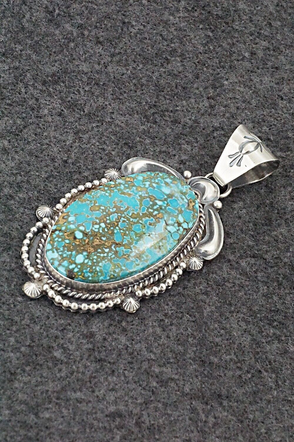 Turquoise & Sterling Silver Pendant - Raymond Delgarito